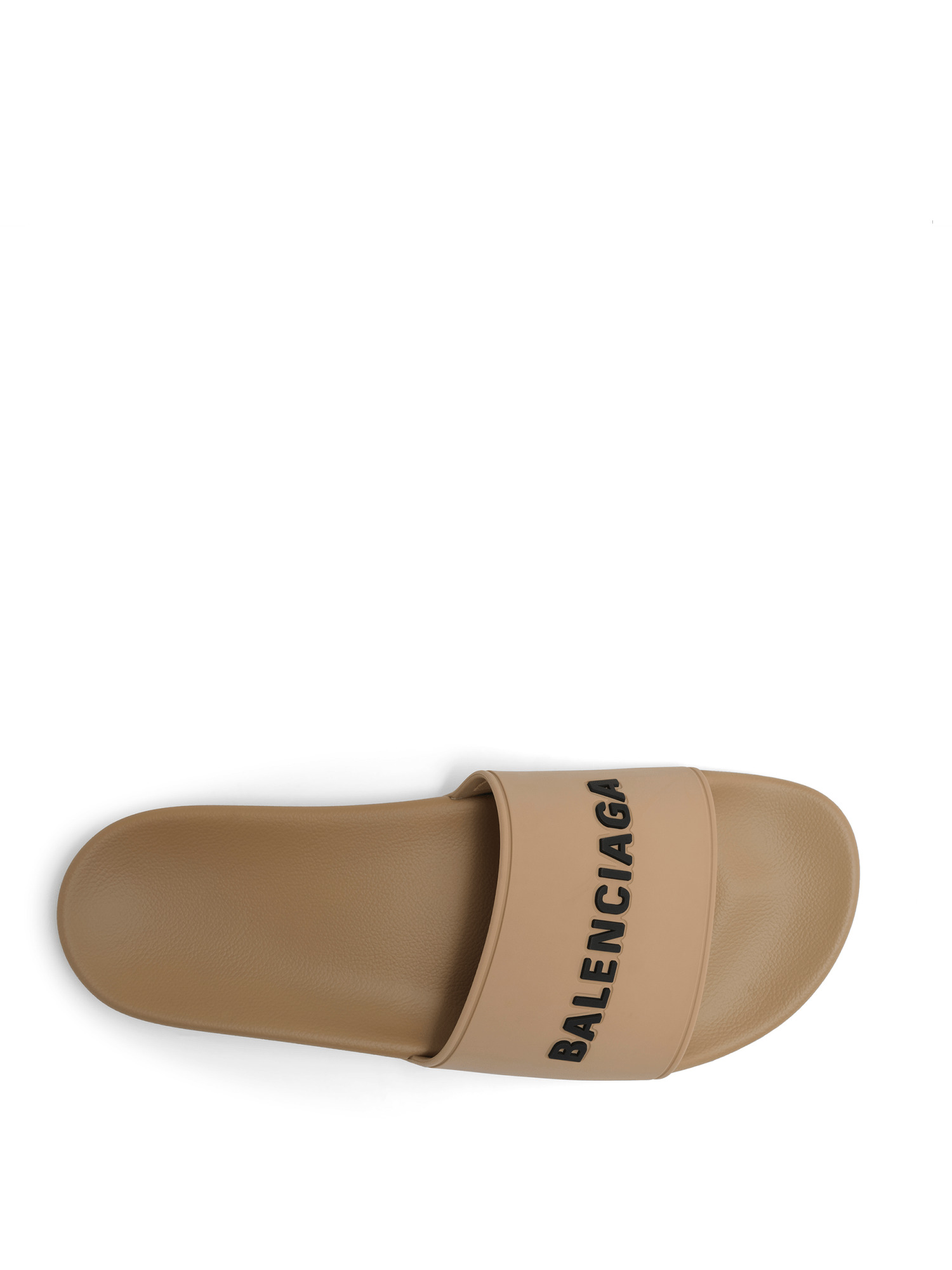 3D Logo Rubber Pool Slide Sandal in Beige/Black - 4
