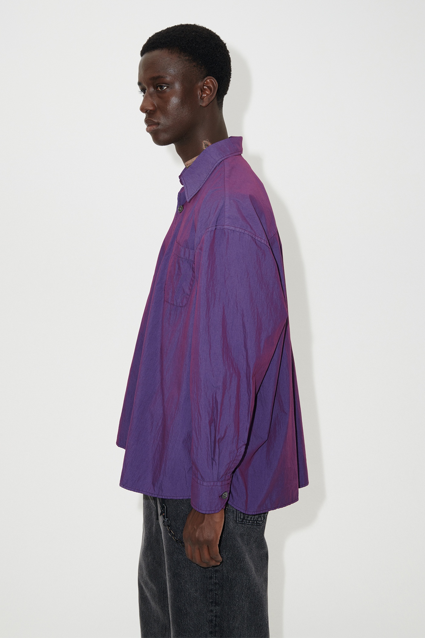 Borrowed Shirt Blackcurrant Parachute Poplin - 4