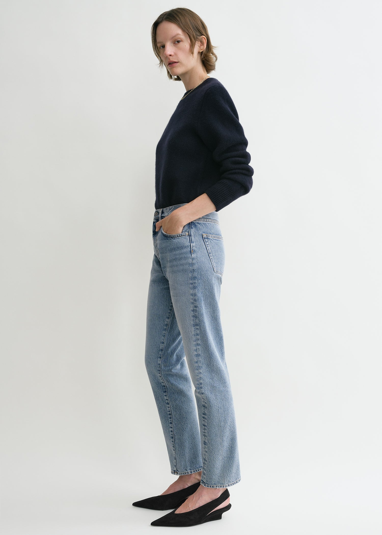 Twisted seam denim worn blue - 3