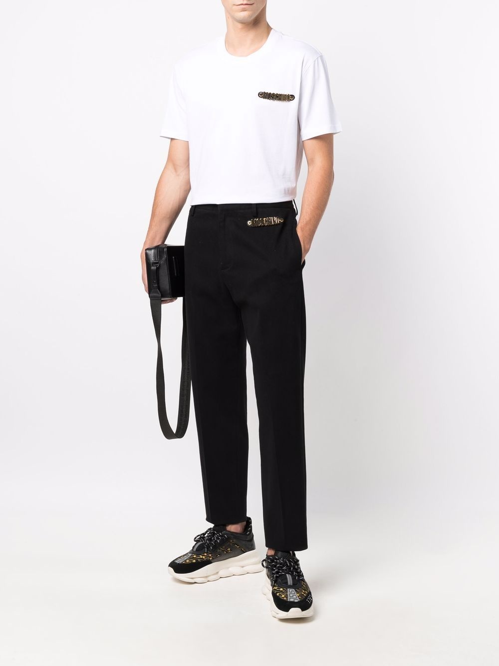 logo-plaque straight-leg trousers - 2