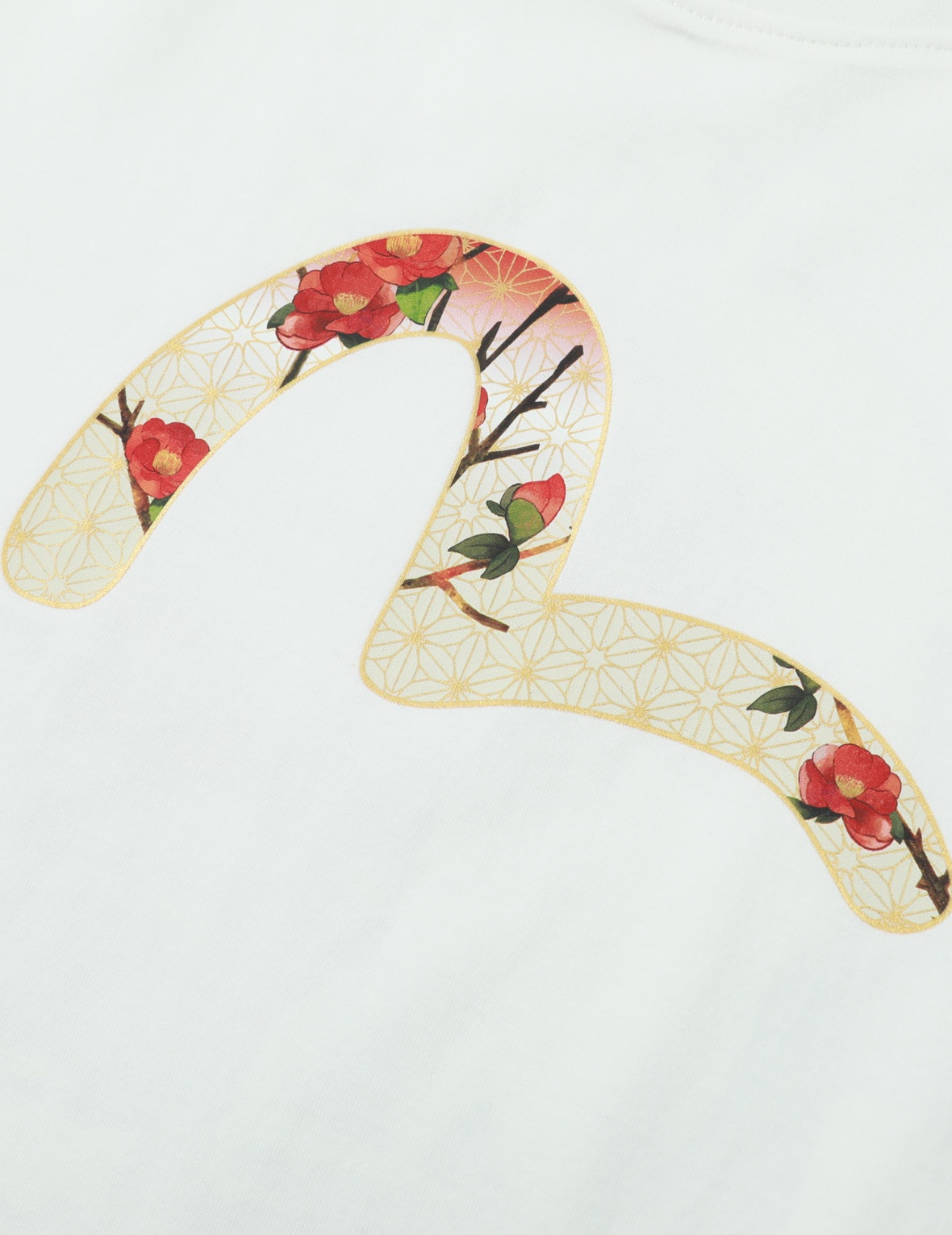 PEACOCK AND TSUBAKI PRINT BOYFRIEND T-SHIRT - 8