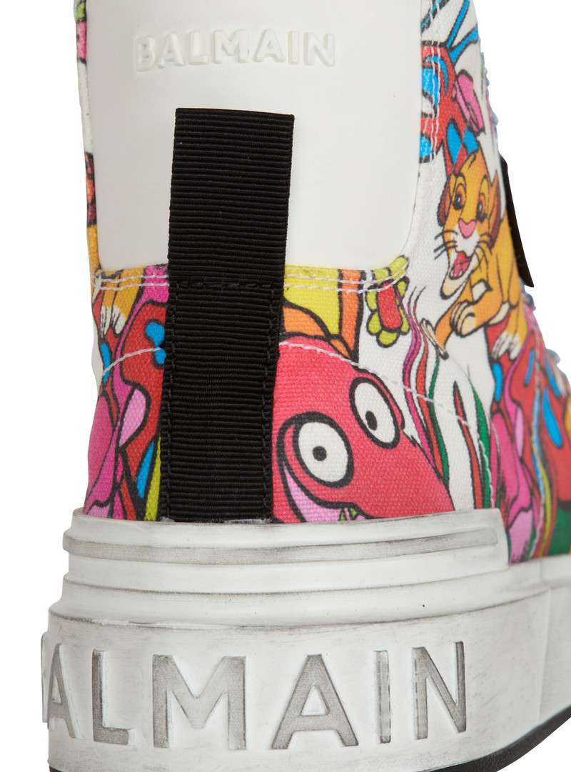 Disney x Balmain: The Lion King - B-Court High Top trainers with Enfant Précoce print 7