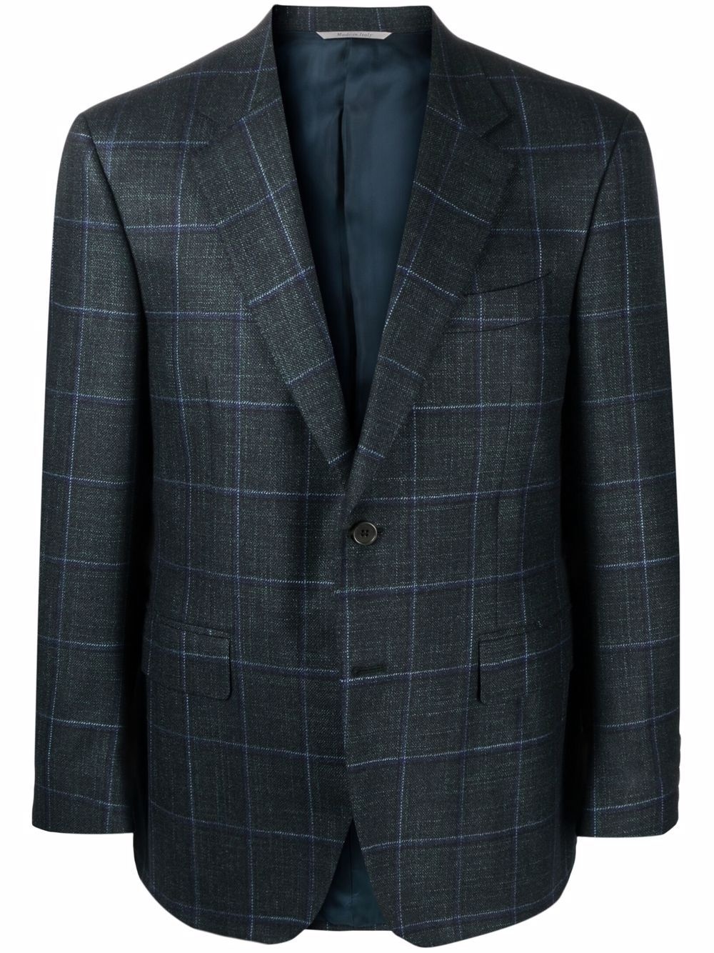 check-pattern single-breasted blazer - 1