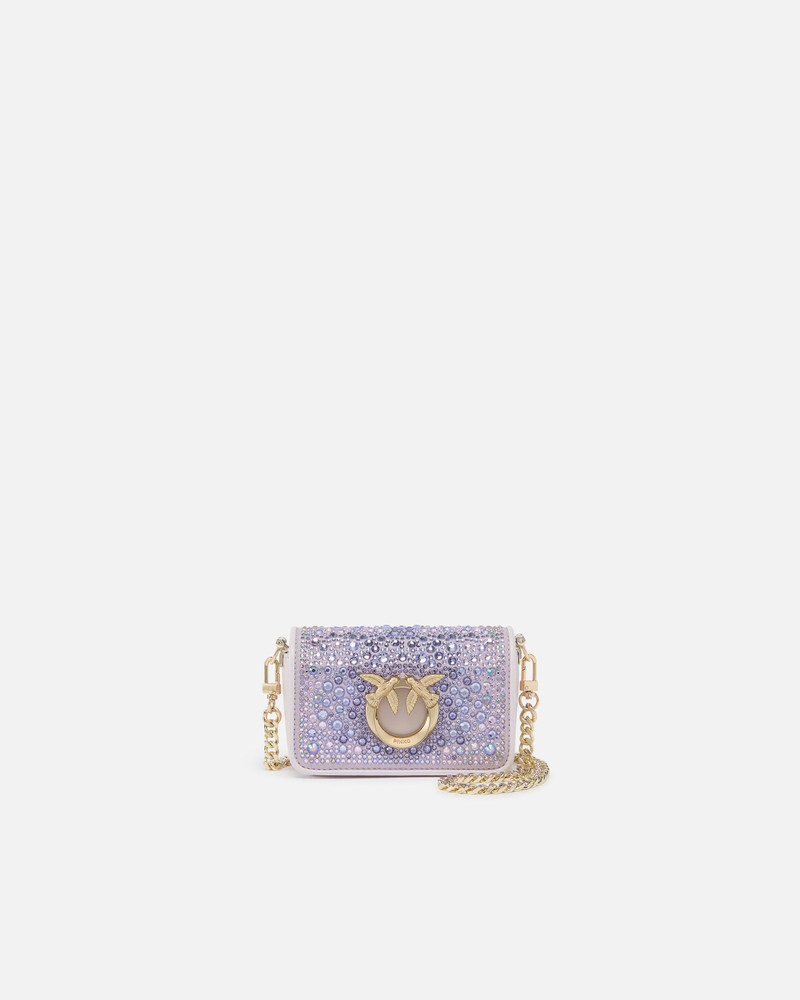 PINKO GALLERIA FULL-RHINESTONE MICRO LOVE BAG CLICK 1
