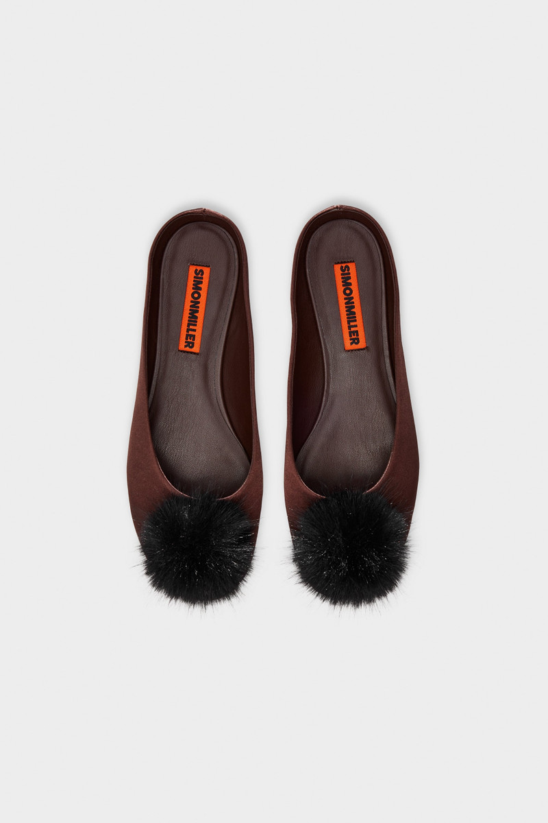 SIMONMILLER Pom Pom Riad Mule In Espresso outlook