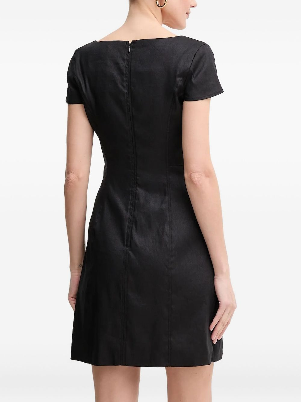 sweetheart-neck short-sleeve mini dress - 2