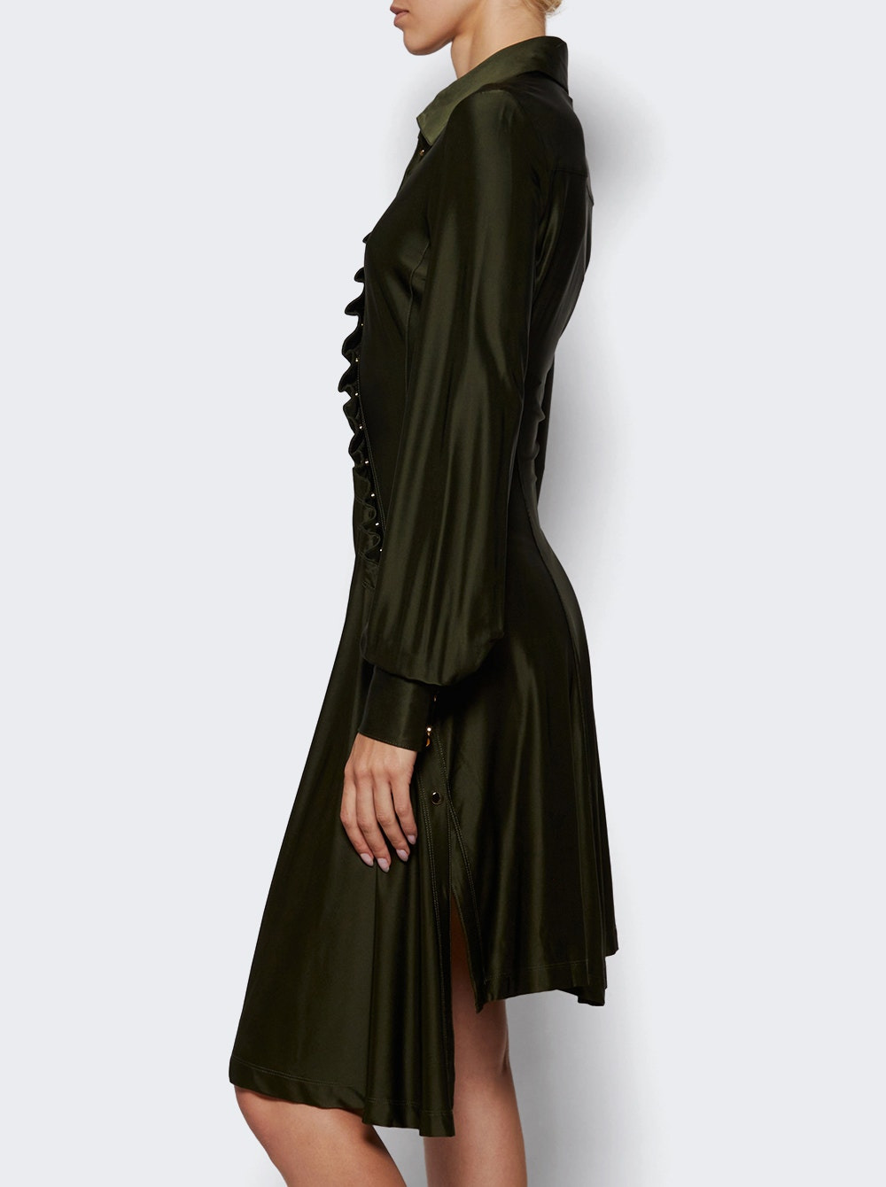 Draped Dress Khaki Green - 3