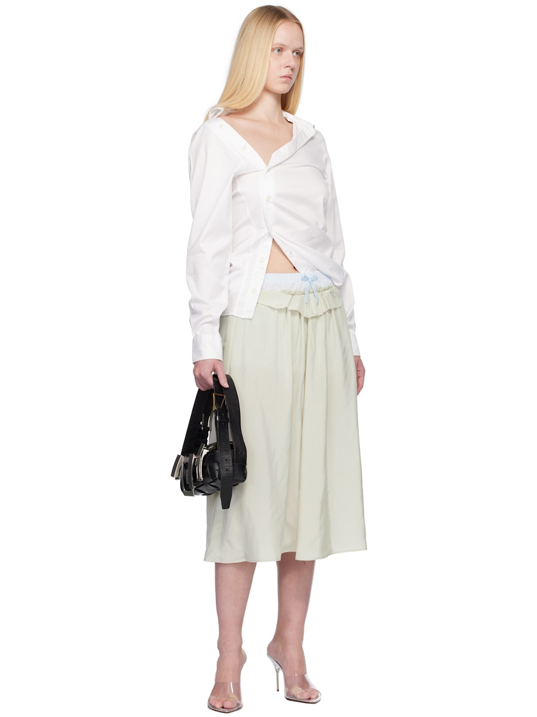 Beige 'Anonymity Of The Lining' Midi Skirt - 4
