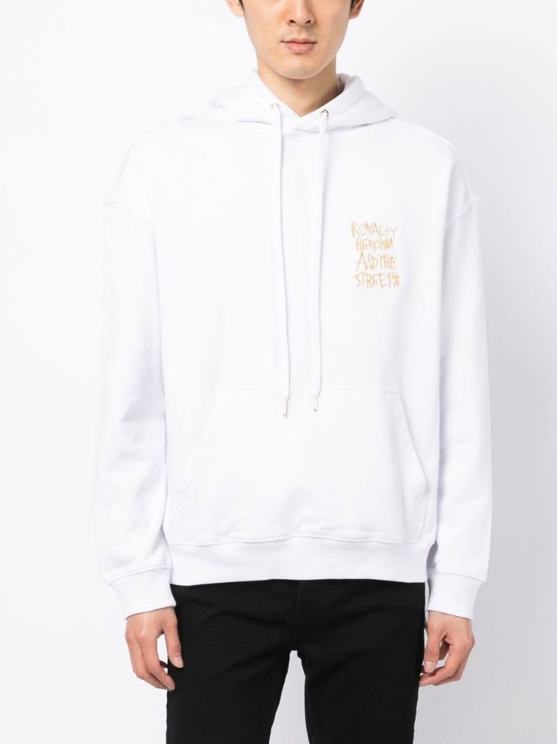 slogan-embroidered hoodie - 3