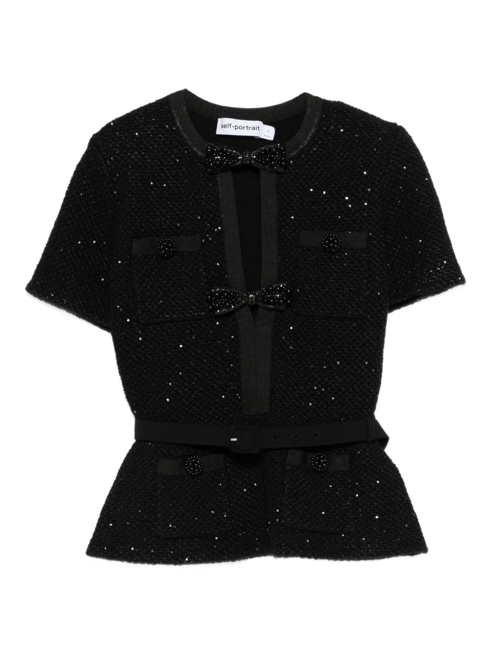sequinned short-sleeve top - 1