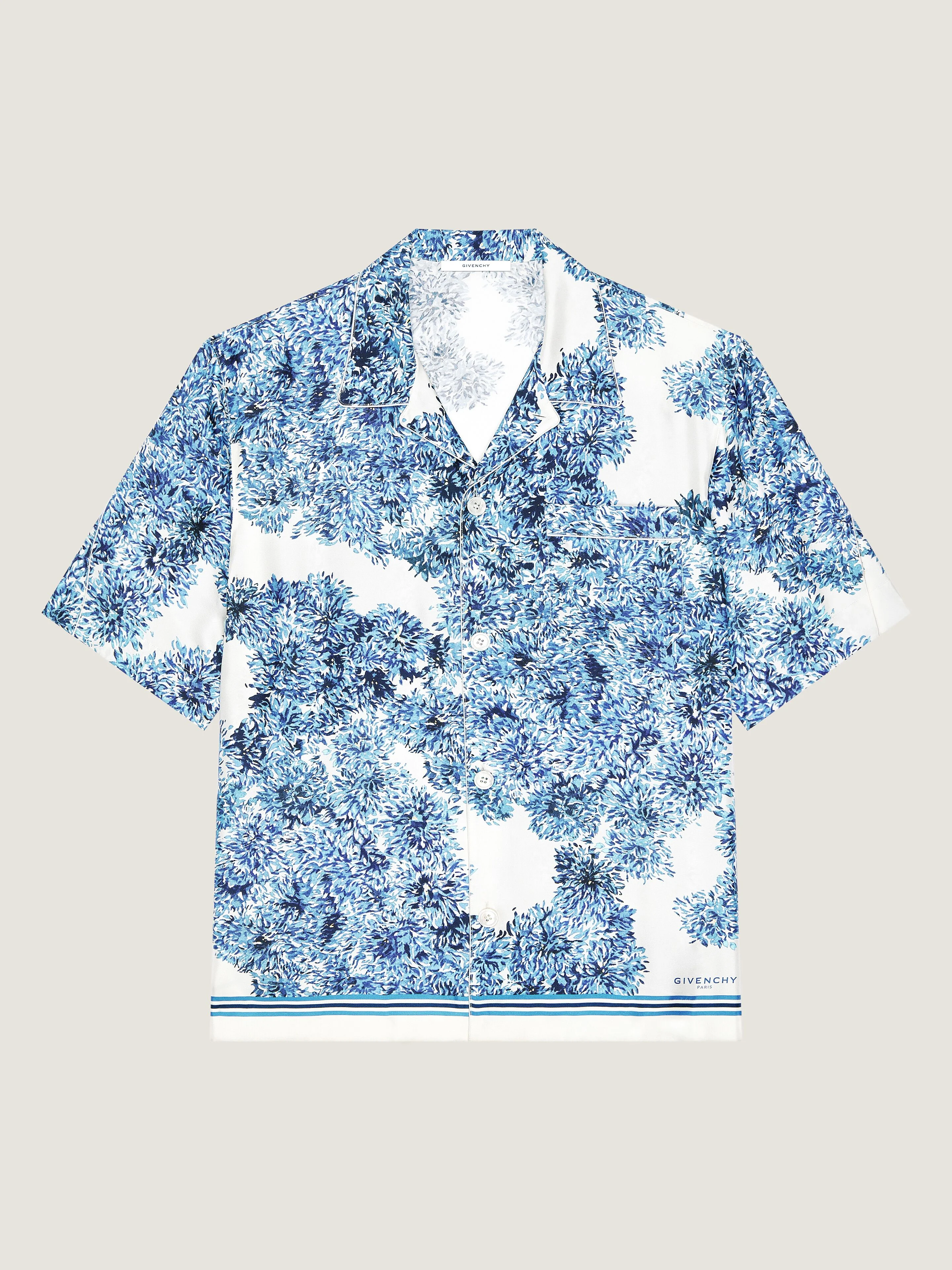 COUTURE SEAM SHIRT IN SILK WITH POMPOM PRINT - 1