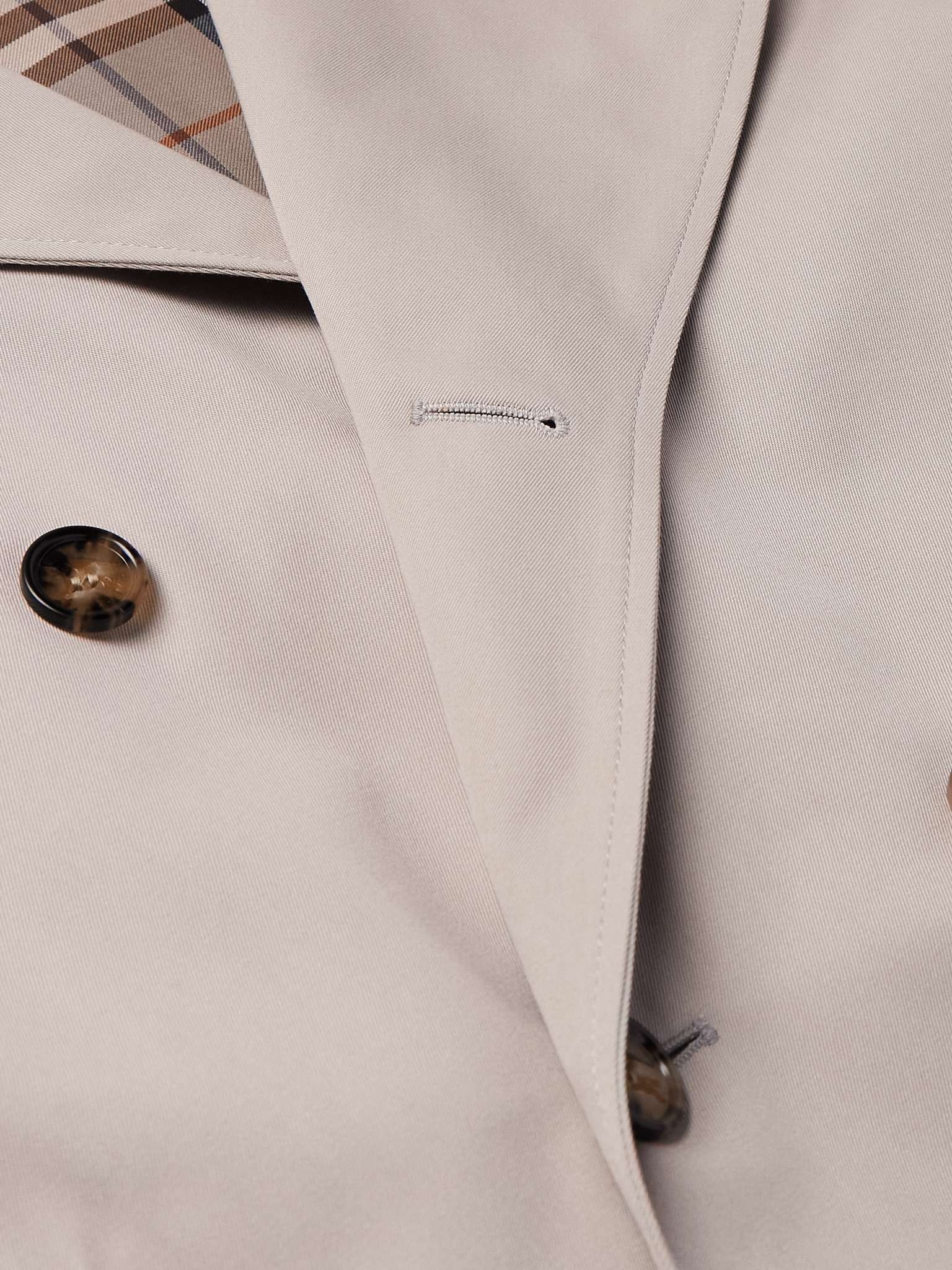 Double-Breasted Belted Gabardine Trench Coat - 5