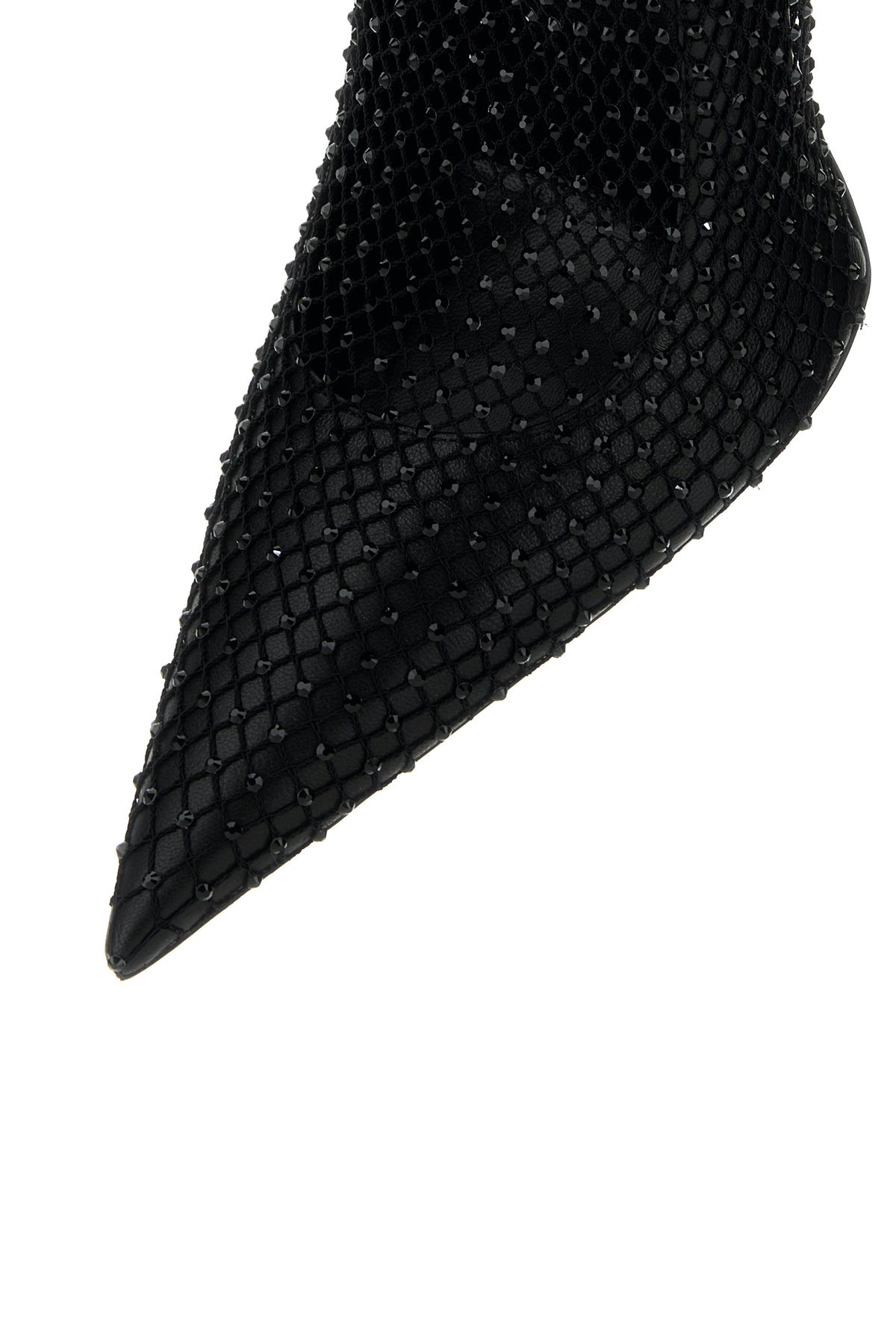 Black nappa leather and mesh Avenue ankle boots - 4