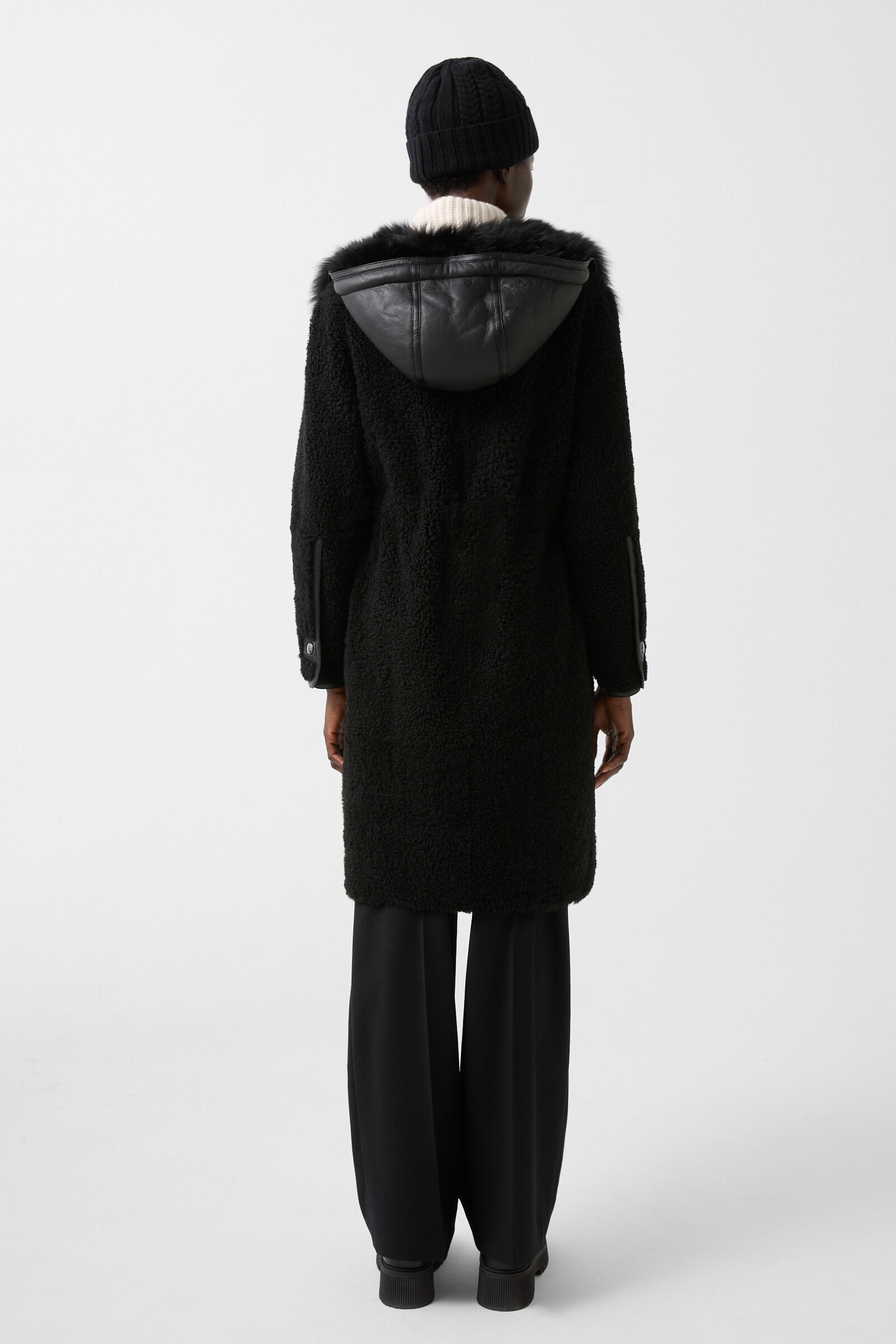 Polina Lambskin coat in Black - 2