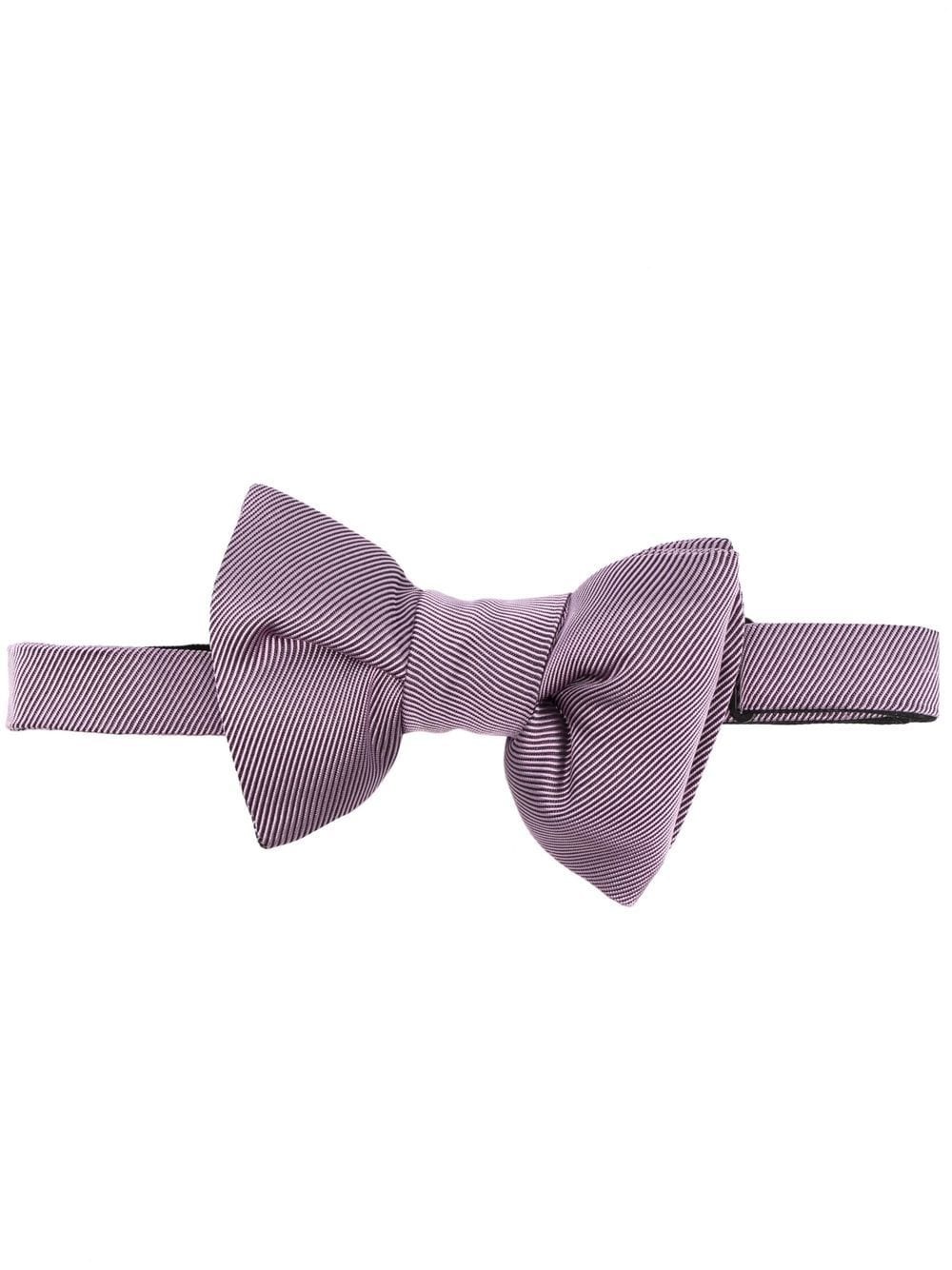 hook-fastening silk bow tie - 1