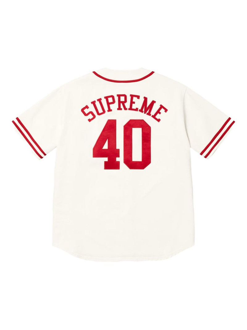 Supreme x 40 Acres twill "SS25 - Natural" baseball jersey outlook