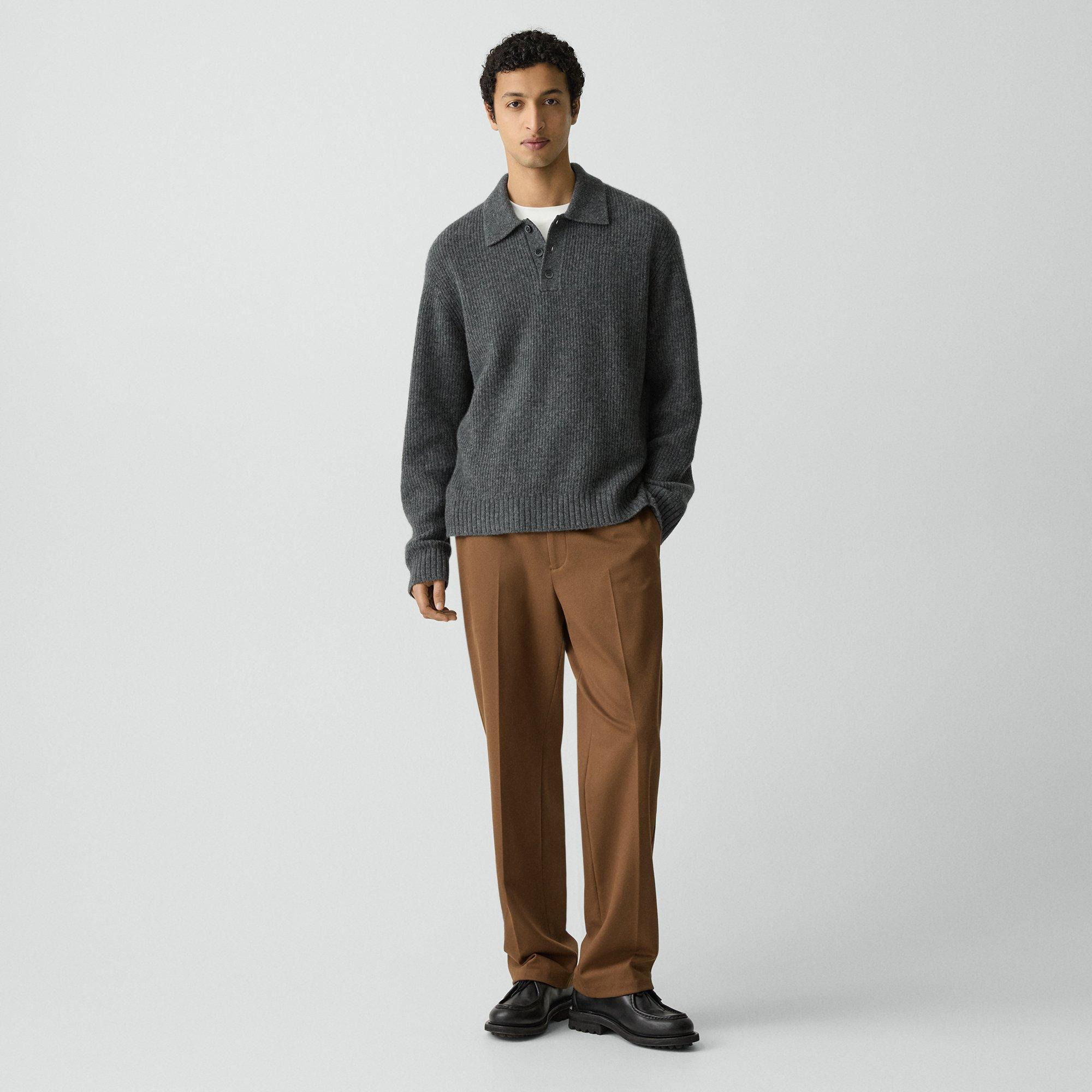 Relaxed Polo Sweater in Astor Wool - 6