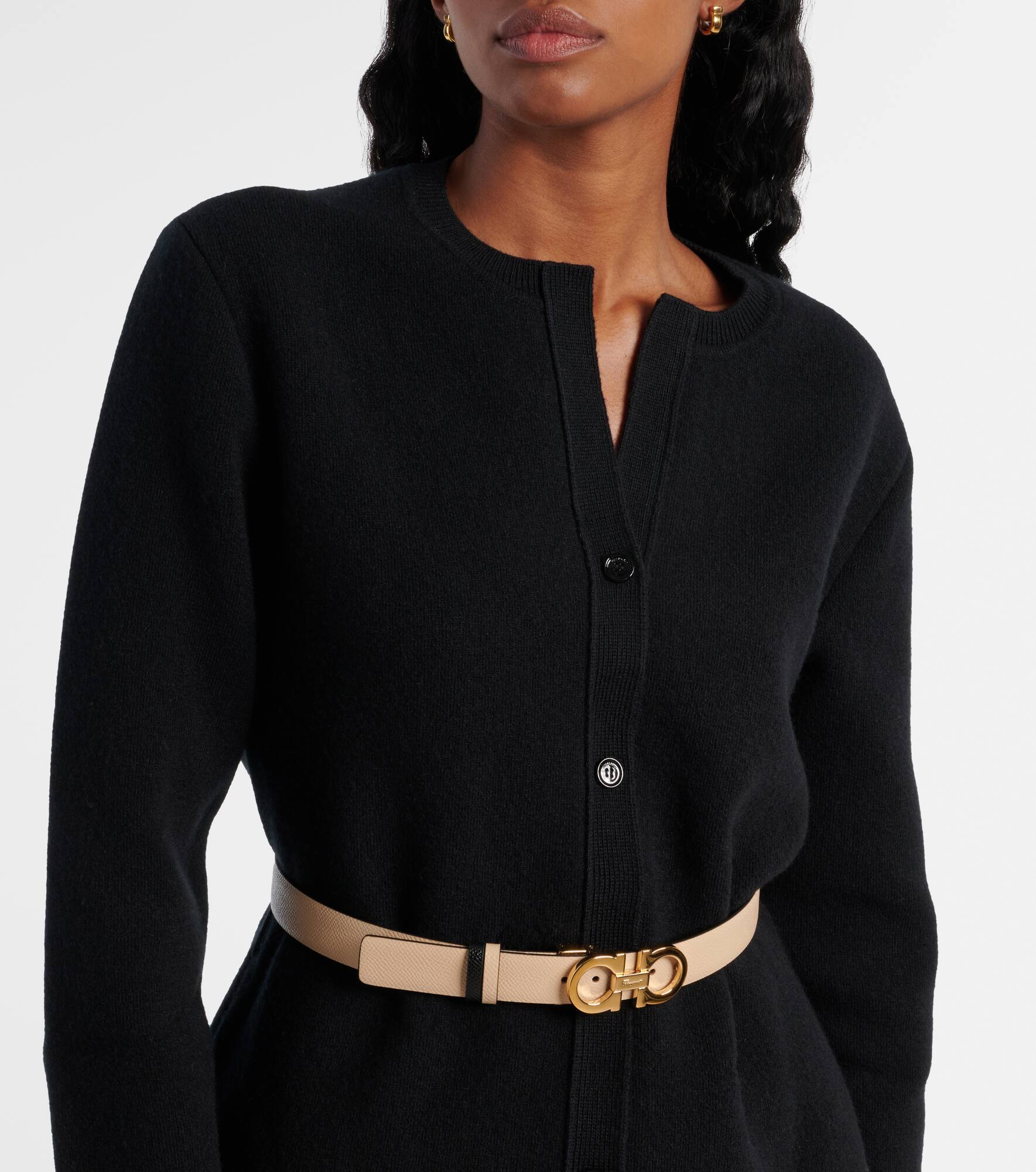 Reversible Gancini leather belt - 4