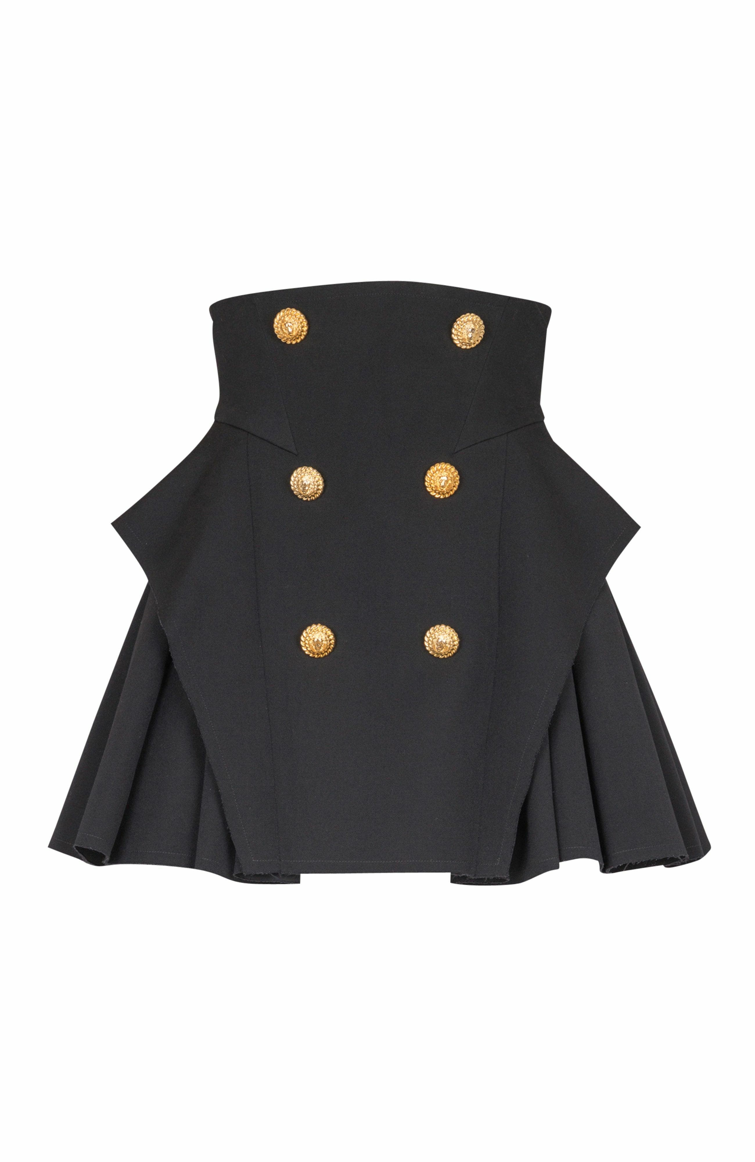 Balmain High-waisted grain de poudre skirt in Black at Nordstrom - 4