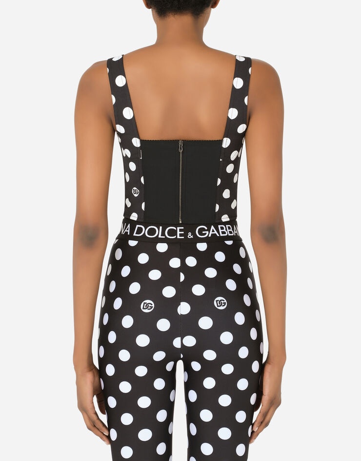 Stretch cady bustier with polka-dot print - 2