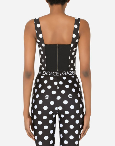 Dolce & Gabbana Stretch cady bustier with polka-dot print outlook