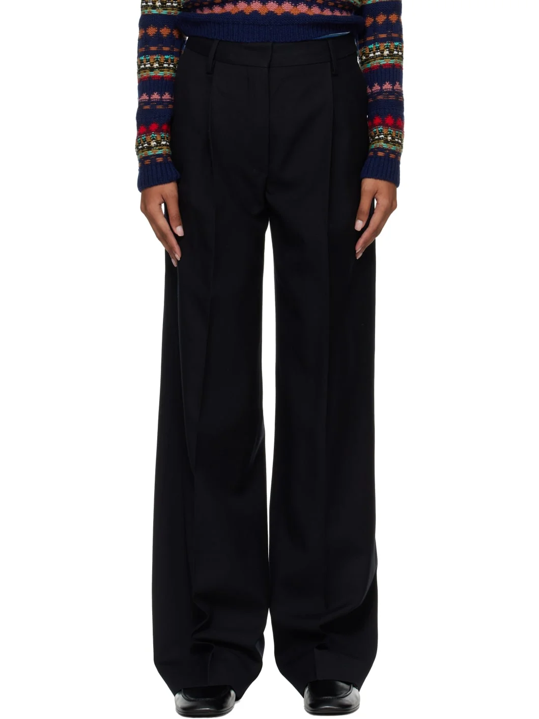 Black Wool Trousers - 1