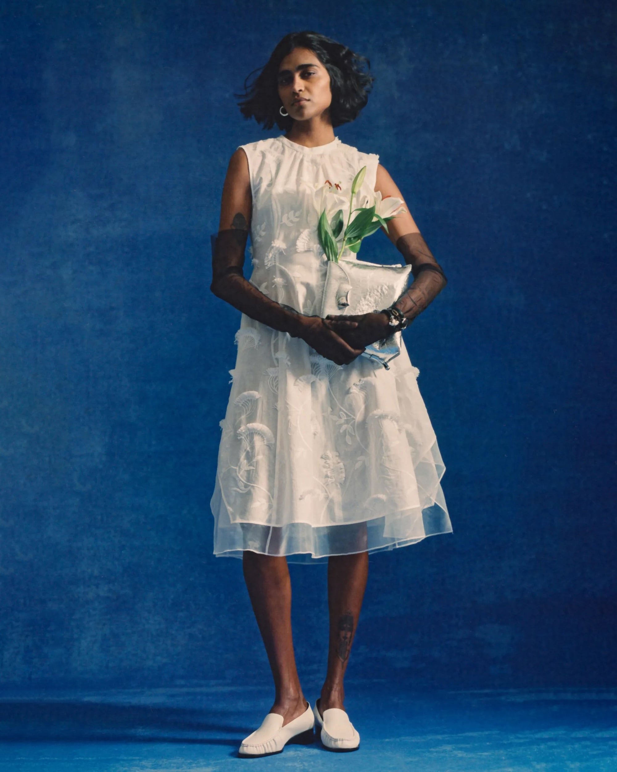 Floral Fil-Coupé Cotton Organza Midi Dress - 2