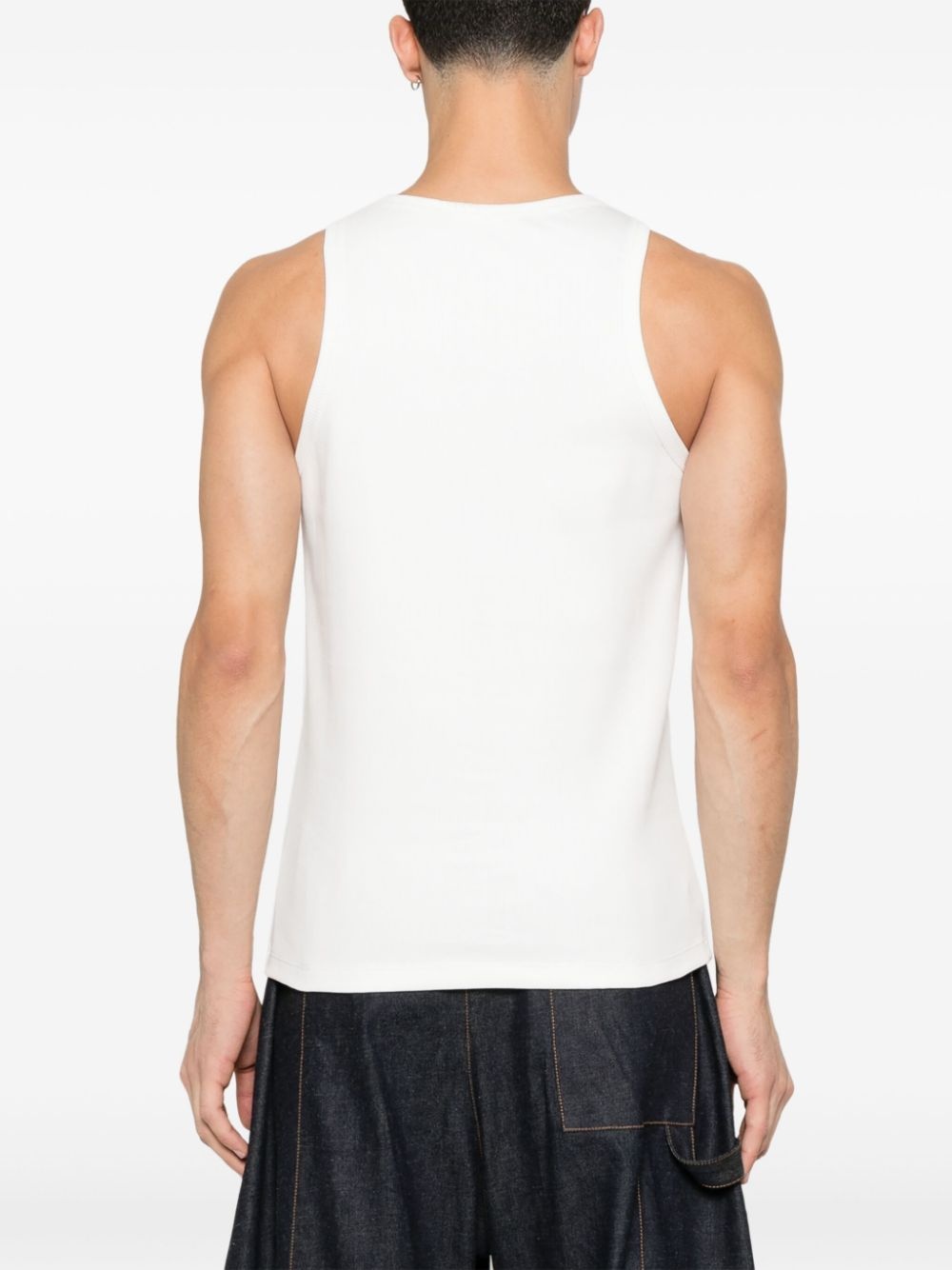 logo-embroidered tank top - 3