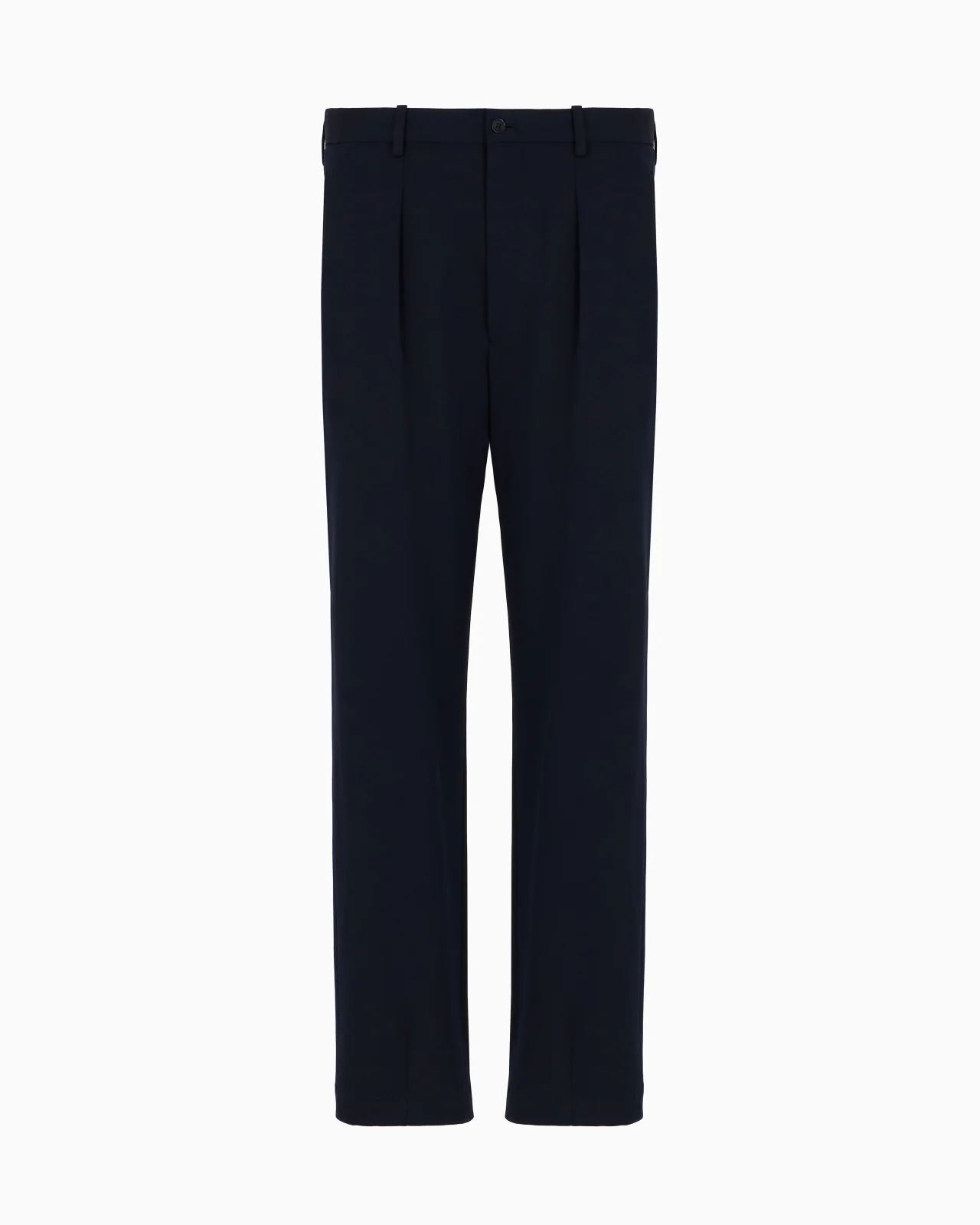 Single-pleat stretch virgin wool trousers - 1