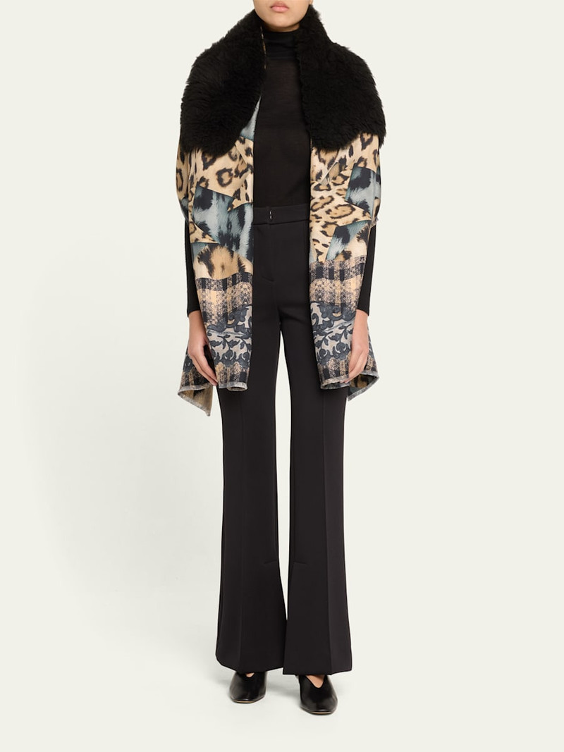Pierre-Louis Mascia Fancy Shearling Pattern Scarf outlook
