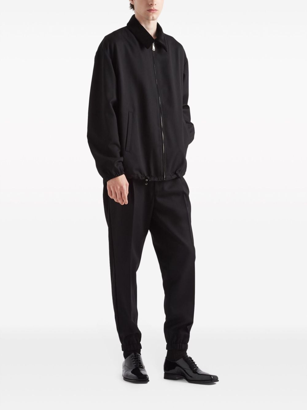 pressed-crease velvet tapered trousers - 2