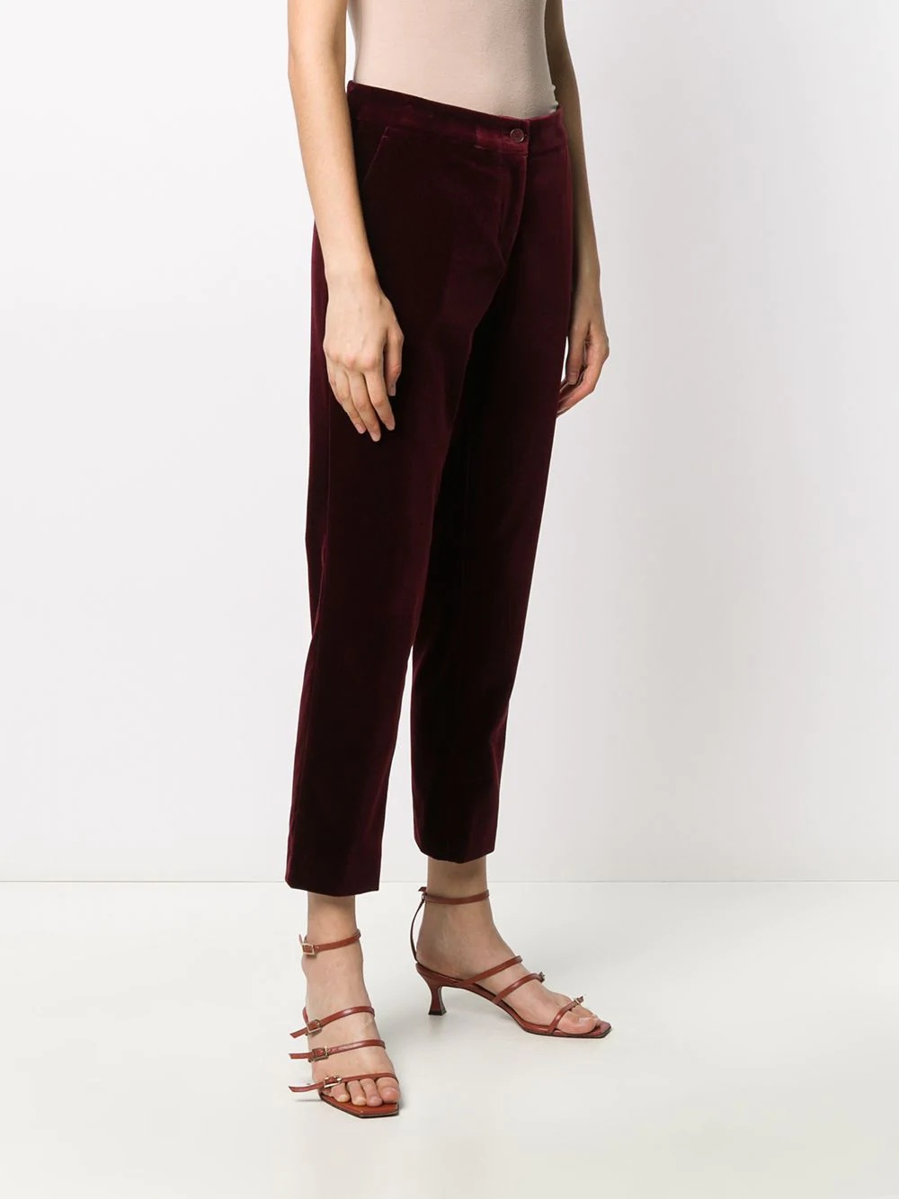 velvet tapered trousers - 3