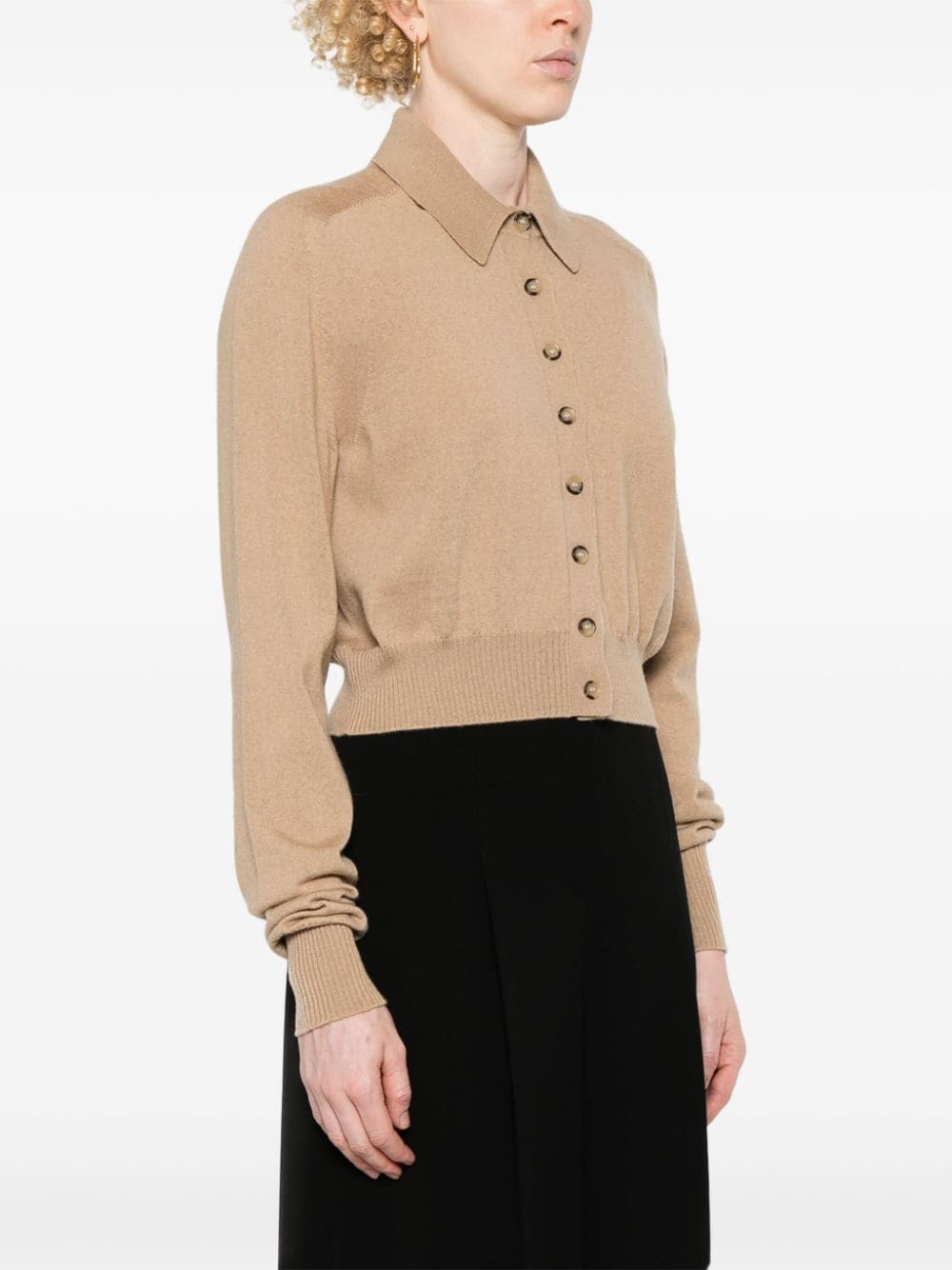 detachable-collar wool cardigan - 3