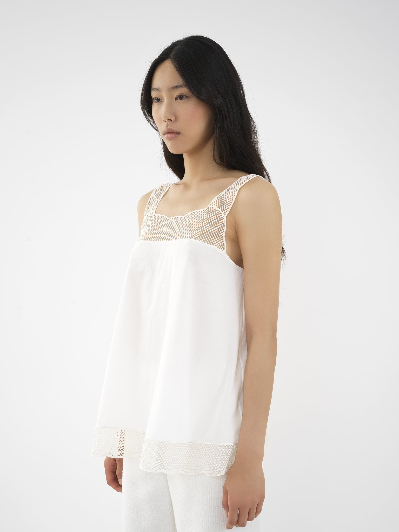 GUIPURE-DETAIL TANK TOP - 4