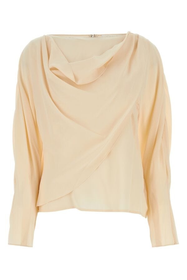 Tシャツ・カットソー Chloe FW23 Skin pink crepe blouse (CHC23WHT33004 6A5) Chloé Chloe Woman Skin Pink Crepe Blouse | luosophy | REVERSIBLE