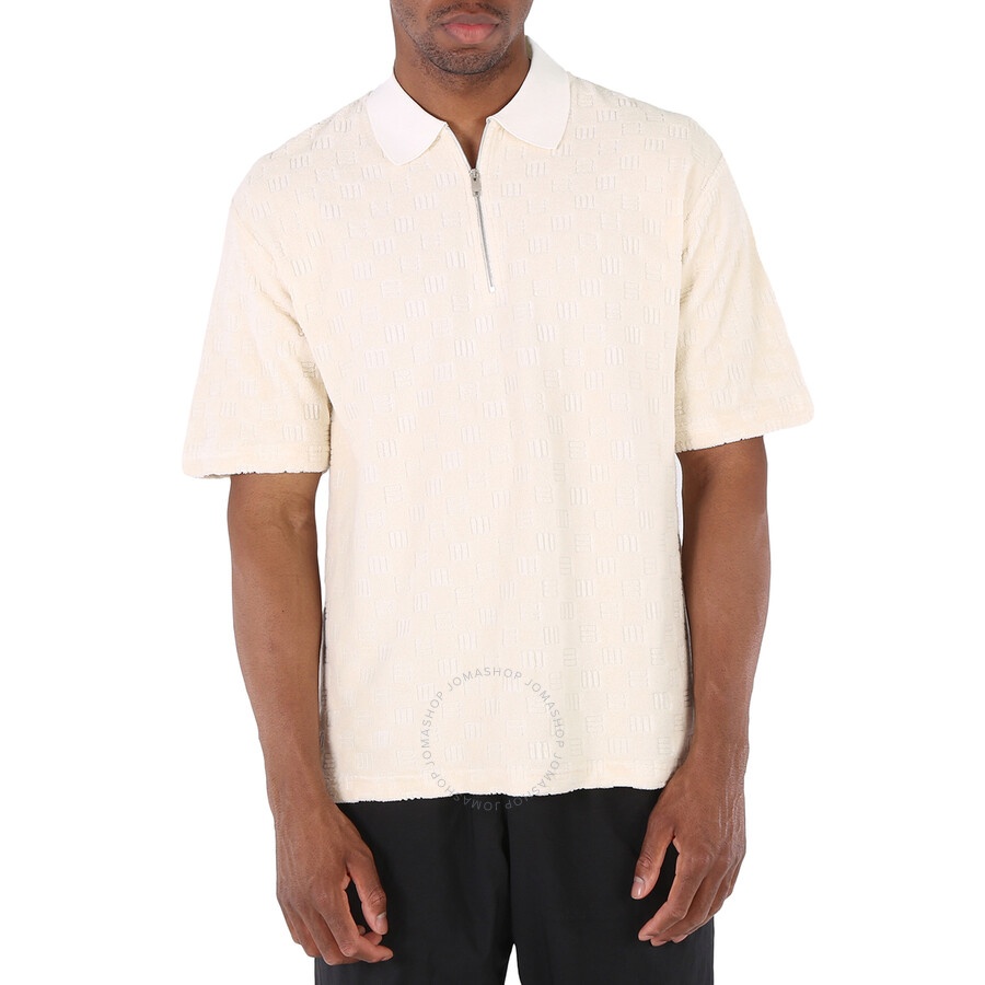 Ambush Men's White Asparagus Monogram Half Zip Polo Shirt - 3