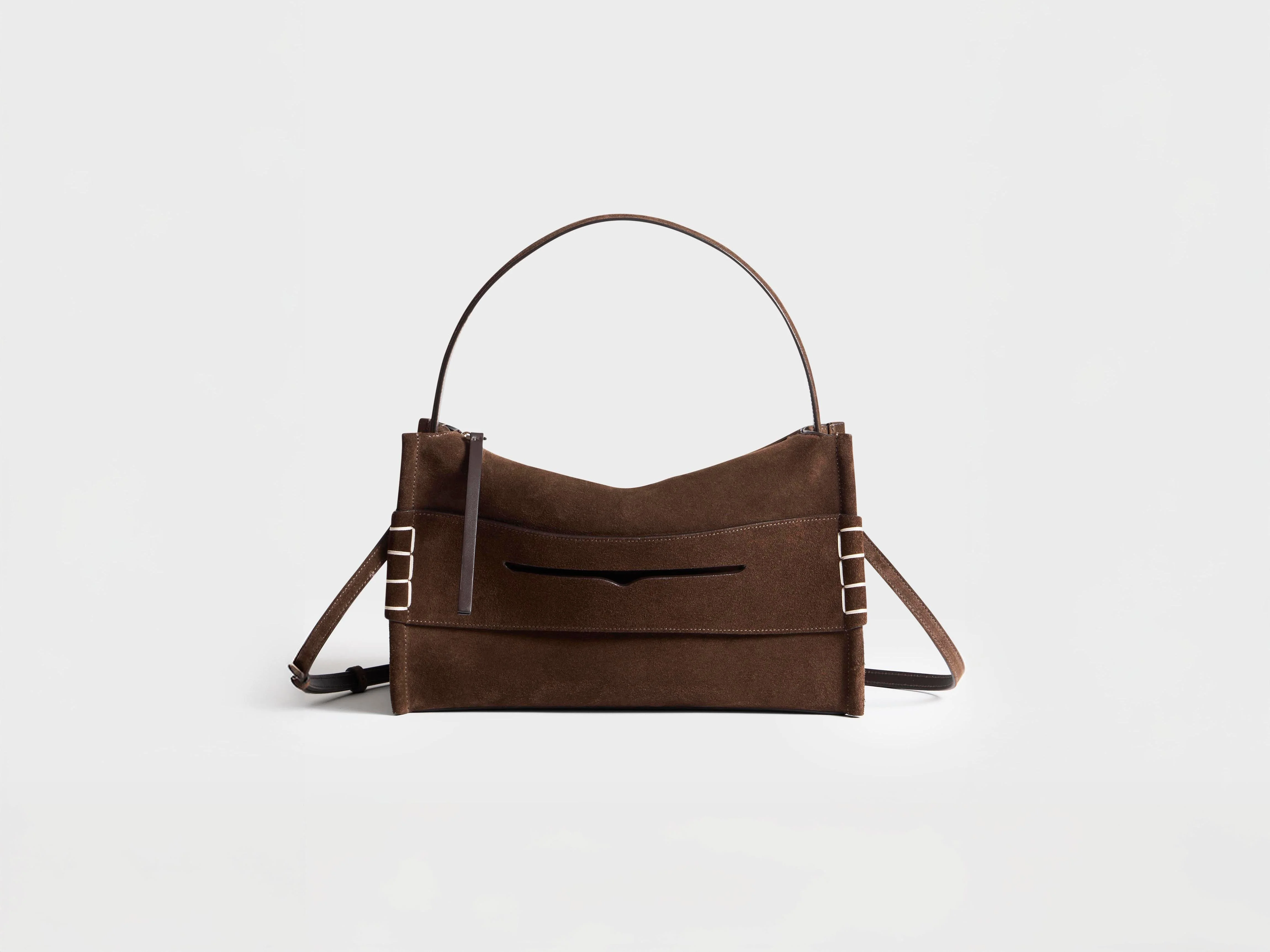 MEDIUM LOAFER BAG IN BROWN SUEDE - 1