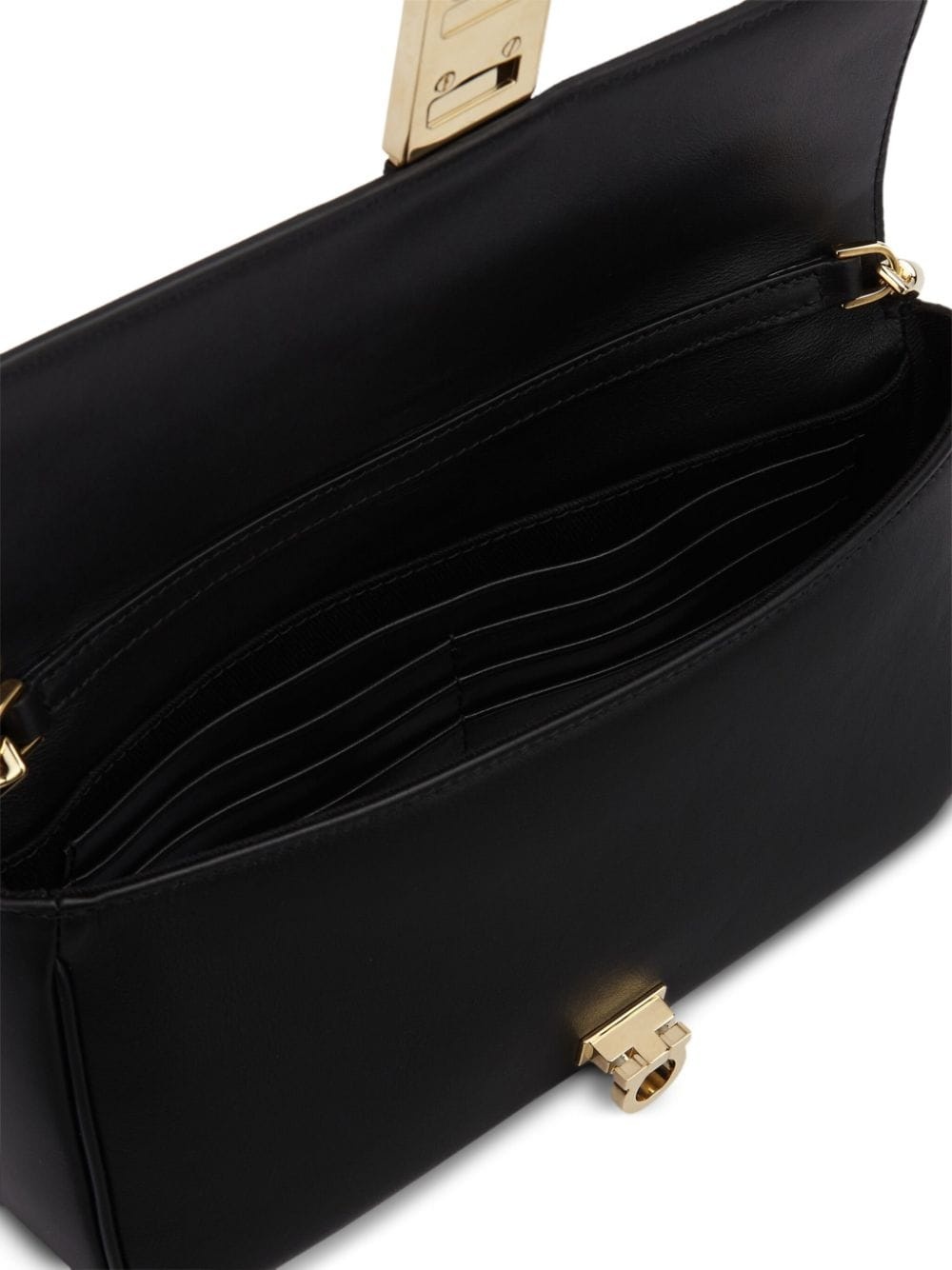 Gancini-plaque leather mini bag - 6