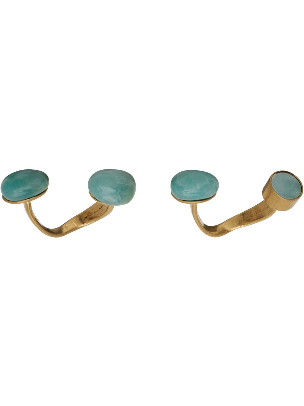 Gold & Green Open Ring Set - 1