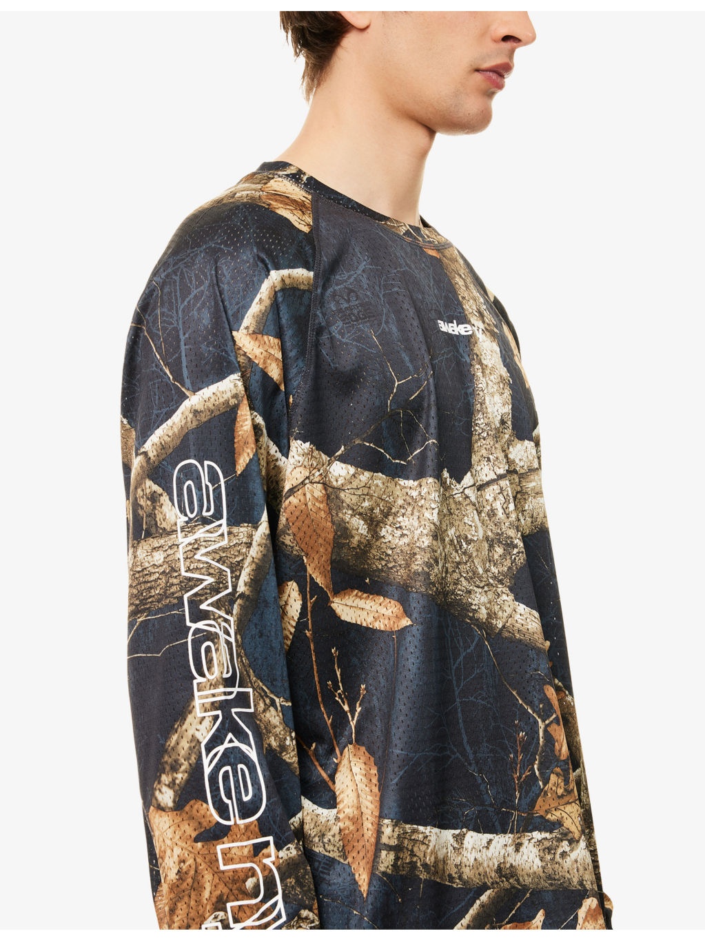 Mesh Printed Woven T-Shirt - 5