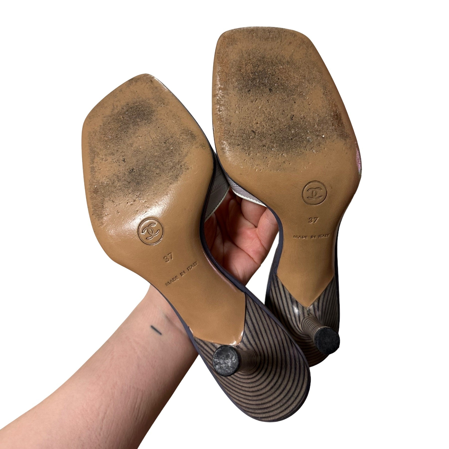 CHANEL Travel Line CC Logo Canvas Sandals - 3