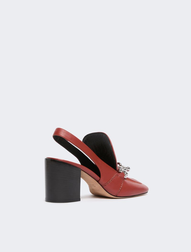 Nappa leather slingbacks - rust 3