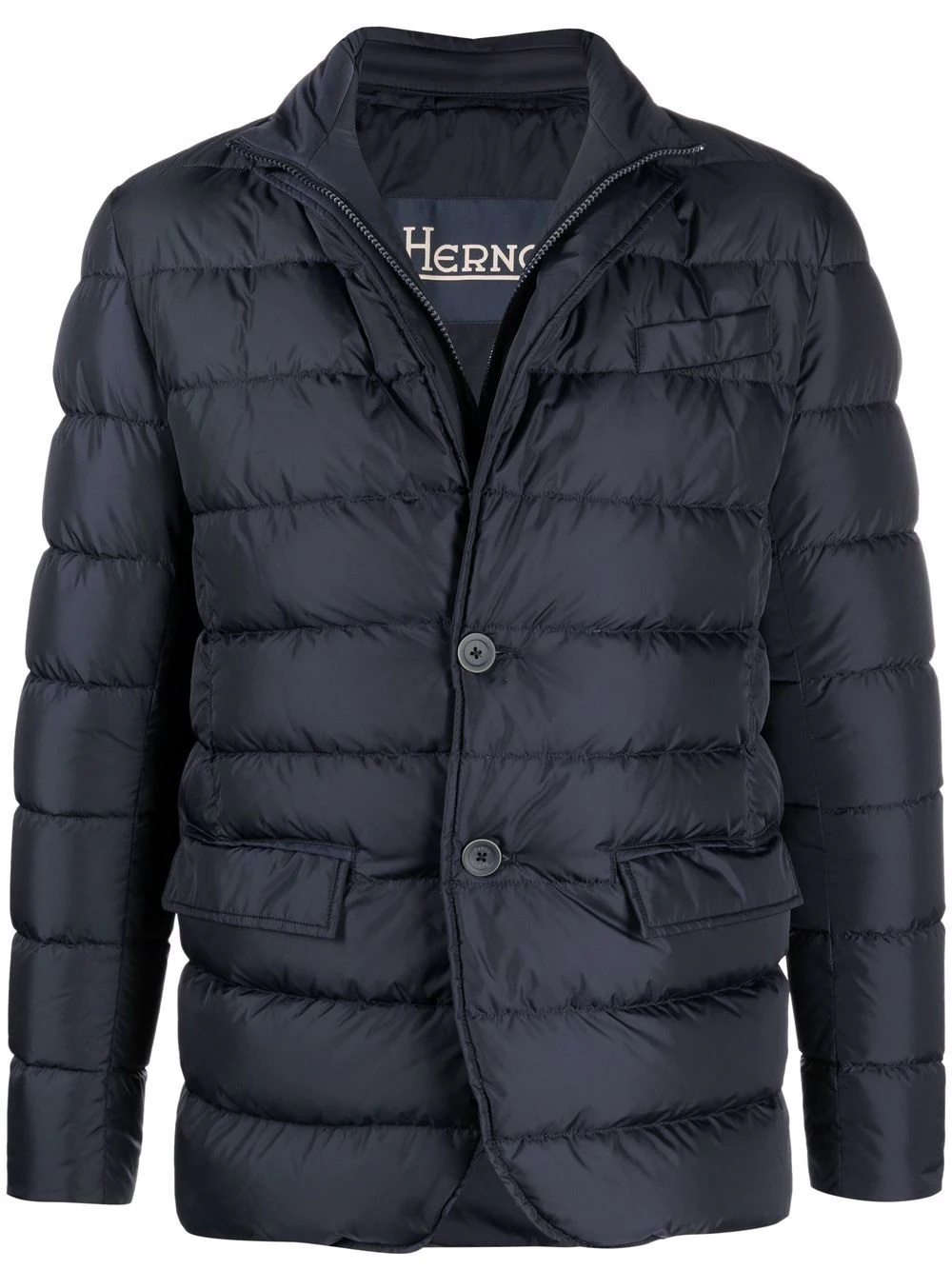 padded button-up down jacket - 1