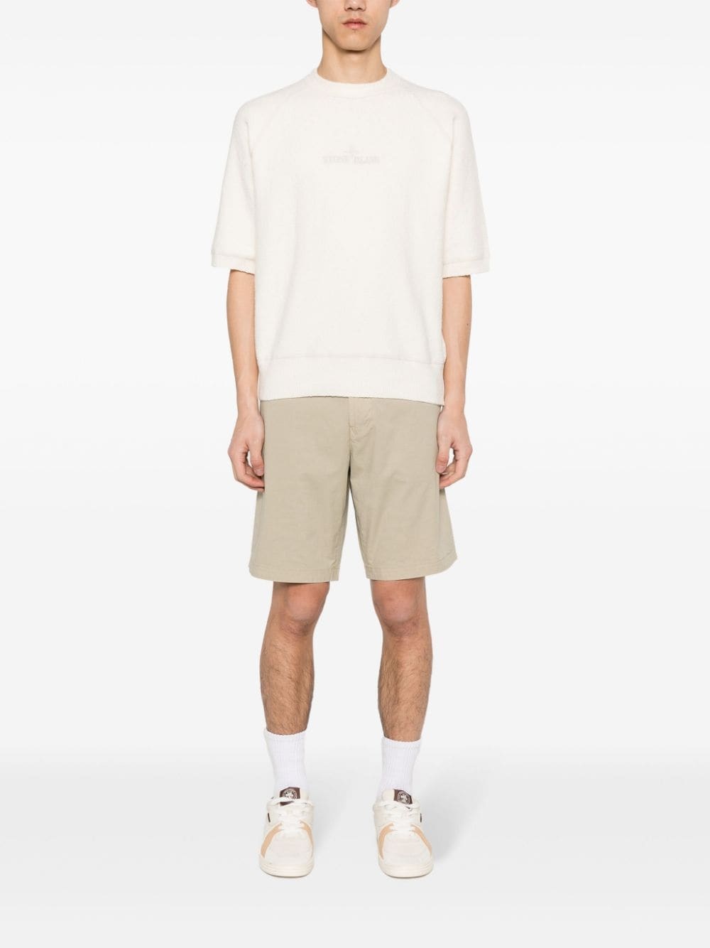 logo-embroidered short-sleeve jumper - 2