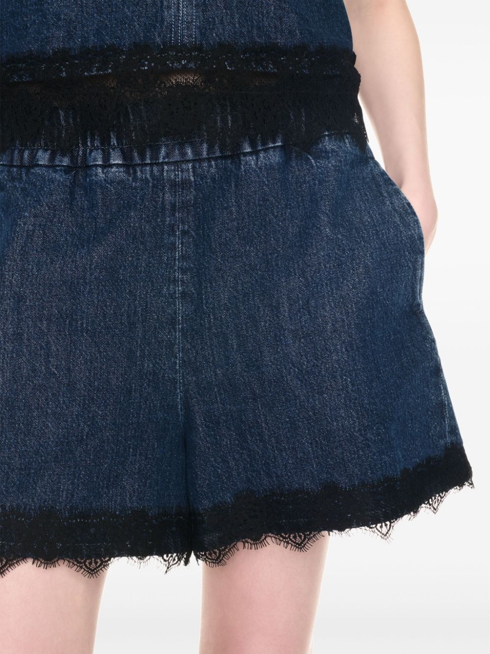 lace-detailing shorts - 5