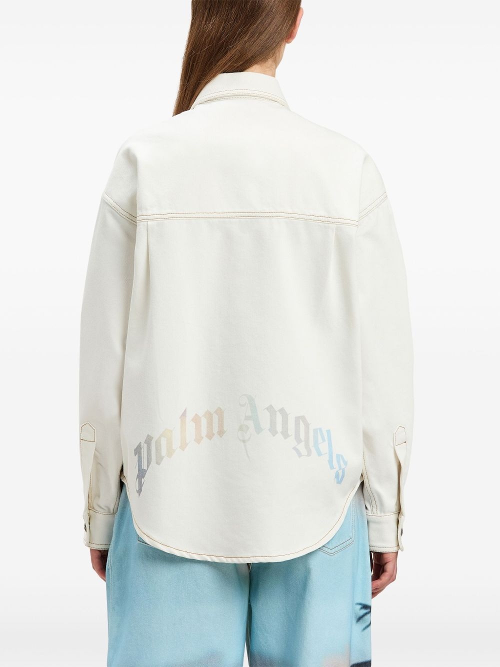 Sunrise Palm denim overshirt - 5