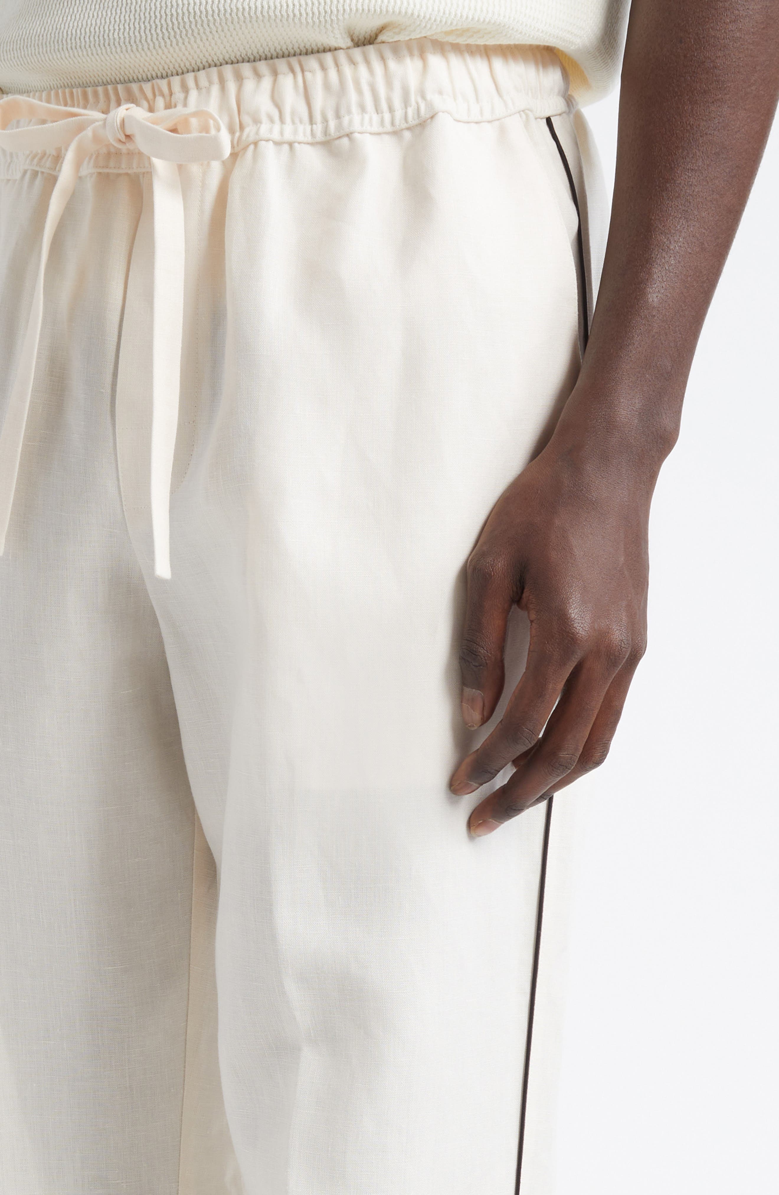Dolce&Gabbana Linen & Silk Pajamas Pants in W0001 Natural White at Nordstrom - 5