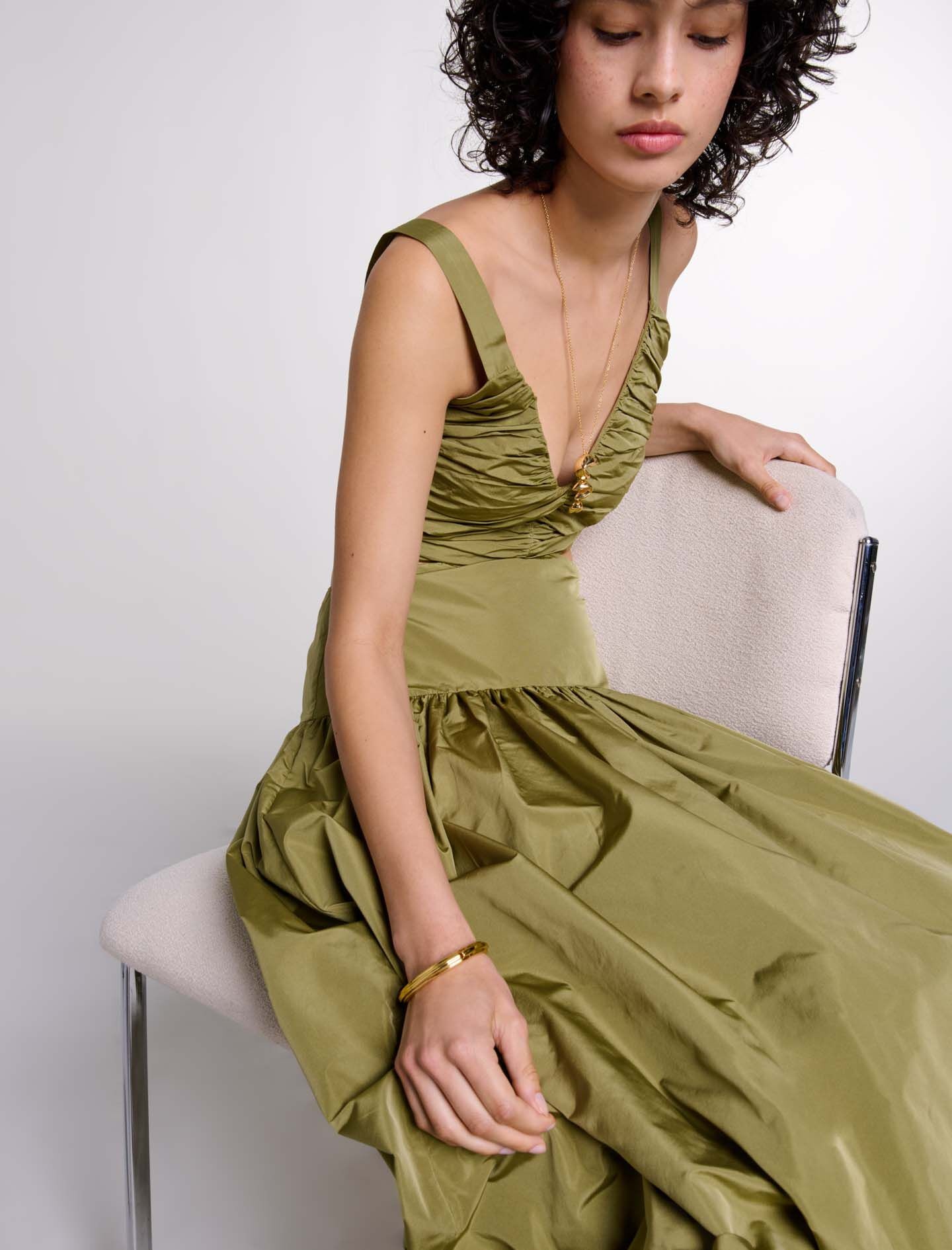 Cutaway taffeta dress - 8