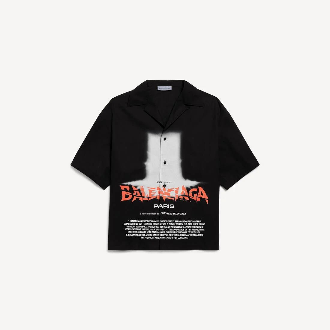 Men's The Door Bowling Short Sleeve Shirt in Black - 1