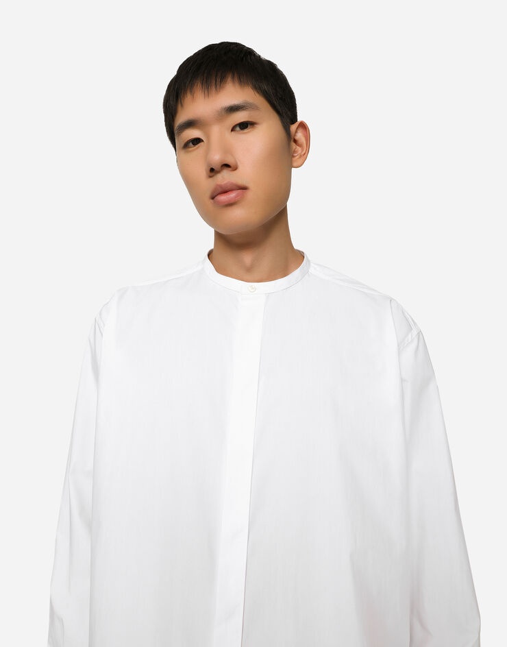 Oversize cotton shirt with Mandarin collar - 3